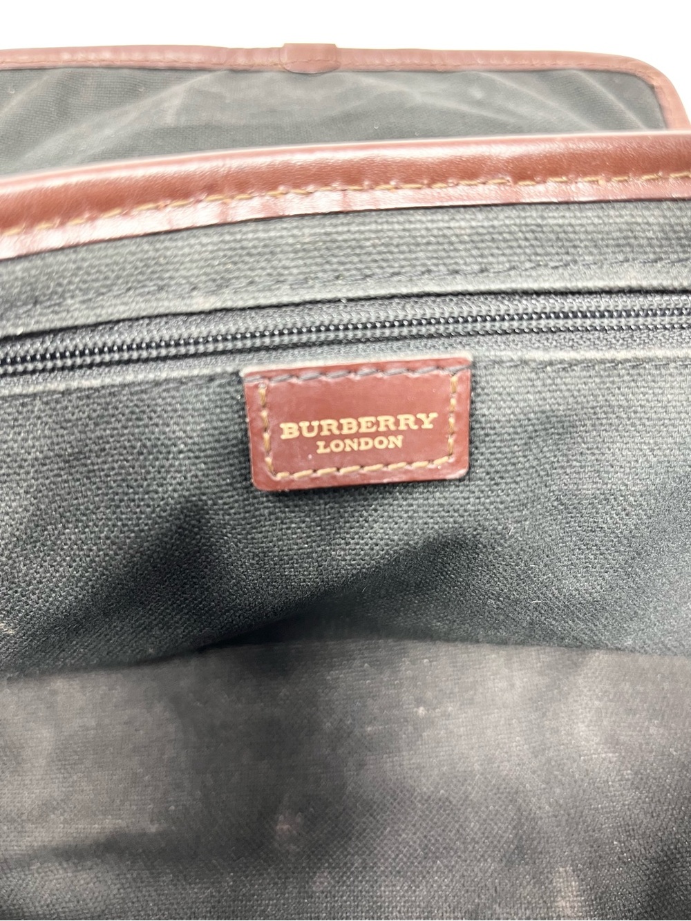 Vintage Vtg Burberry Y2K Haymarket Check Mini Shoulder Bag Beige Brown Leather - Picture 8 of 14